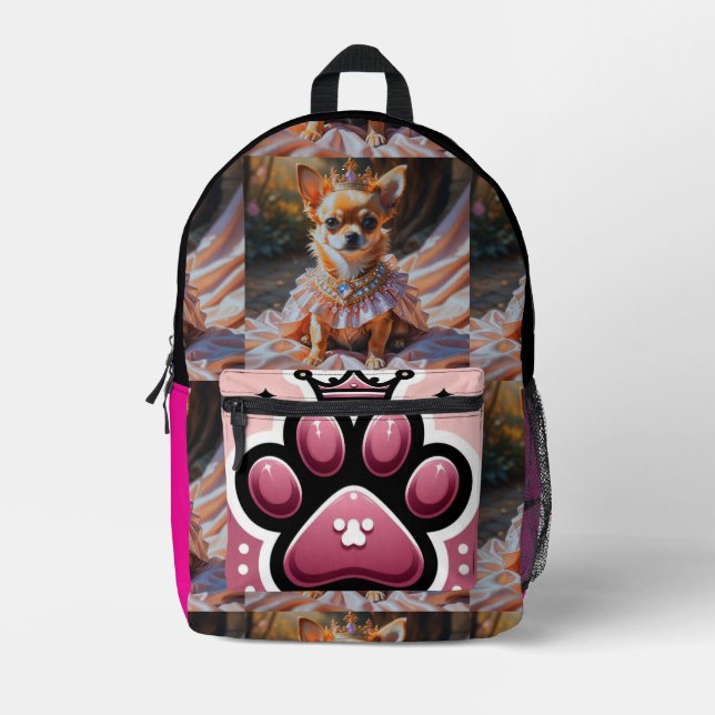 Royal Chihuahua Princess Print Cut Sew Bag (Front)