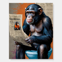 Royal Chimp Majestic Throne Realistic Pop Art 