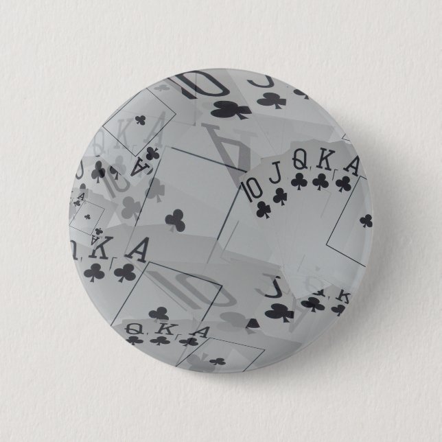Royal Club Flush Poker Cards Pattern, 2 Inch Round Button (Front)