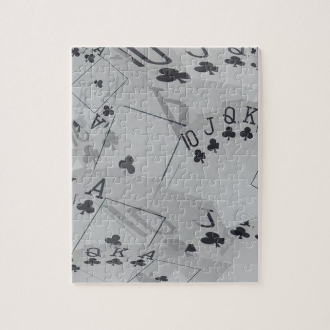 Royal Club Flush Poker Cards Pattern, Jigsaw Puzzle (Vertical)