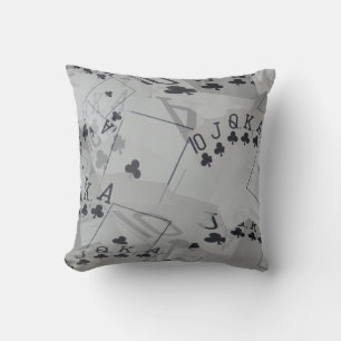 Royal Club Flush Poker Cards Pattern, Throw Pillow
