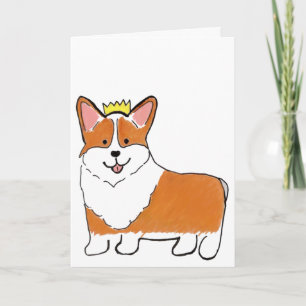 Royal corgi dog blank greeting card