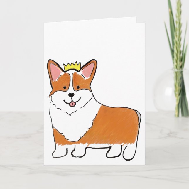 Royal corgi dog blank greeting card (Front)