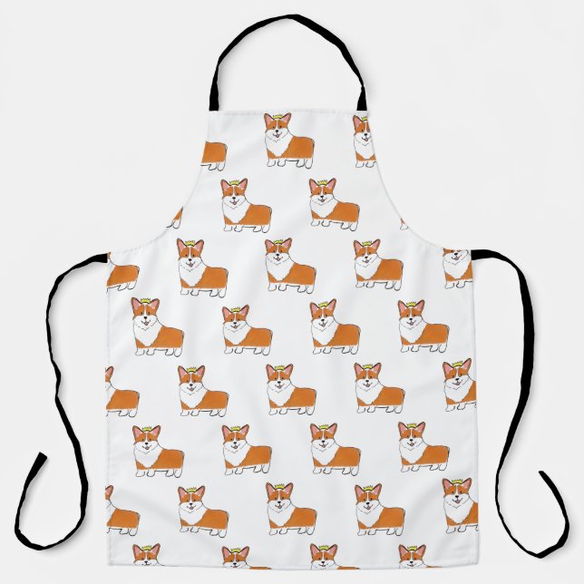 Royal corgi dog personalized apron (Front)
