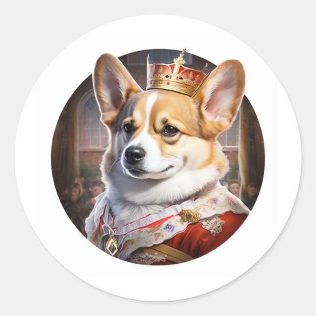 Royal Corgi Dog Stickers (Front)