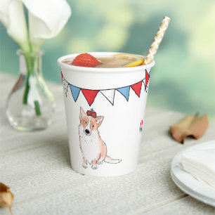 Royal corgi Platinum Jubilee paper cup