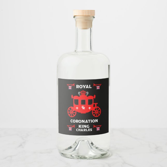 Royal Coronation King Charles III   Liquor Bottle Label (Front)
