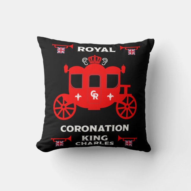Royal Coronation King Charles III    Throw Pillow (Front)