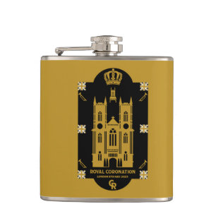 Royal Coronation Westminster Abbey Hip Flask