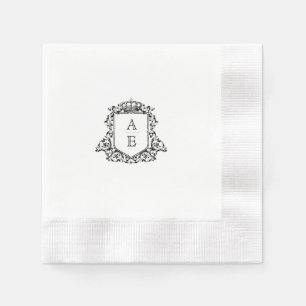 Royal Crest Emblem Monogram Wedding Napkin