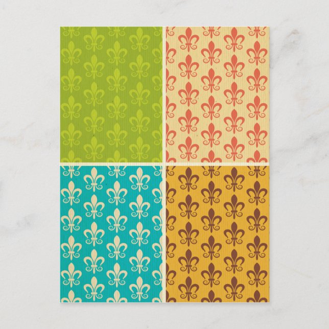 Royal crest,Fleur de lis, multi colour Postcard (Front)