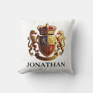 Royal Crest Gold – Majestic Prestige with Identity Throw Pillow