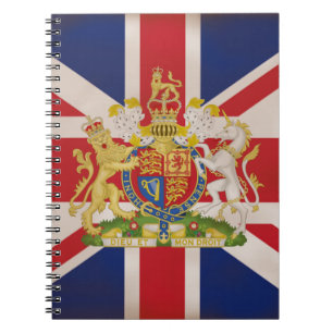Royal Crest on Union Jack. Notebook