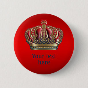 Royal Cross Crown - Gold Blue Red 2 Inch Round Button