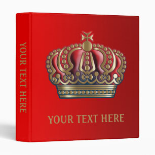 Royal Cross Crown - Gold Blue Red Binder