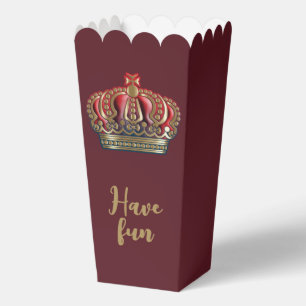 Royal Cross Crown - Gold Blue Red Favor Box