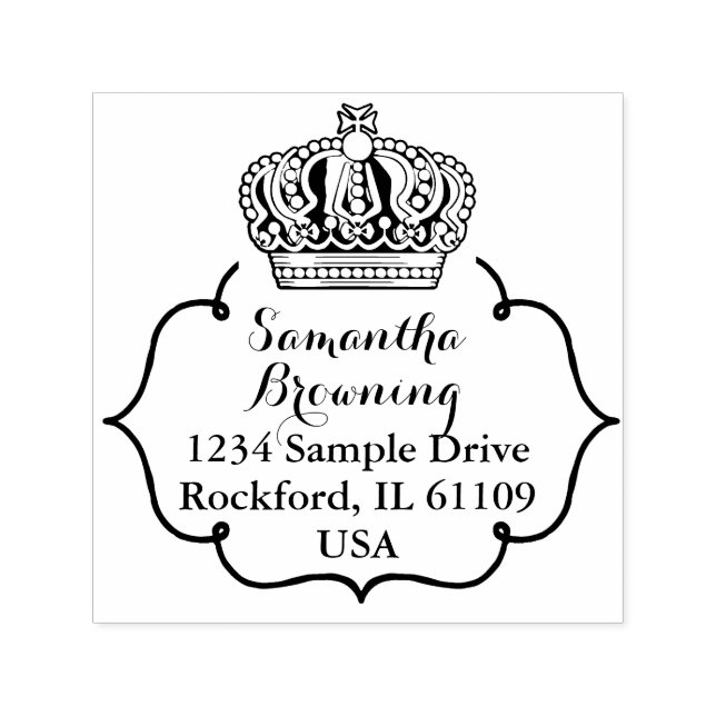Royal Cross Crown - Gold Blue Red Self-inking Stamp (Design)