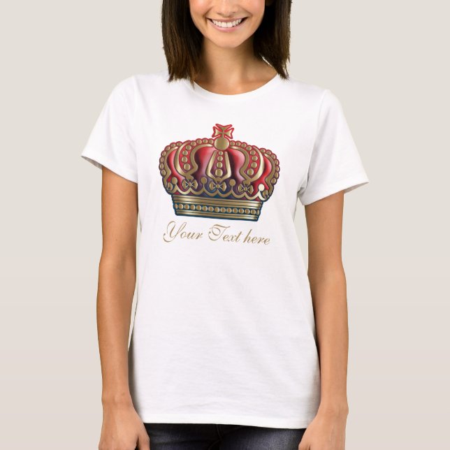 Royal Cross Crown - Gold Blue Red T-Shirt (Front)