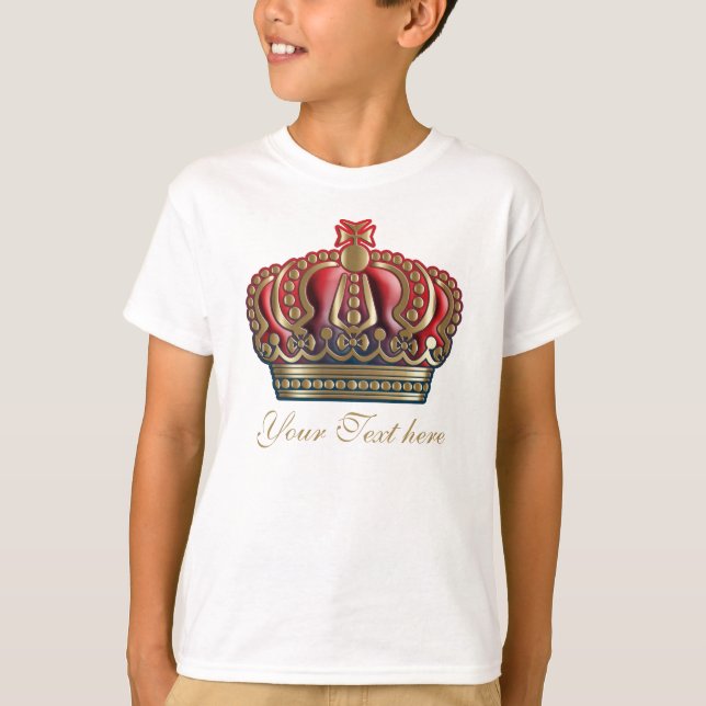 Royal Cross Crown - Gold Blue Red T-Shirt (Front)