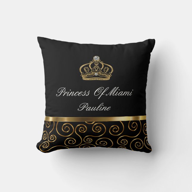 Royal Crown Funny Design Throw Pillow (Front)
