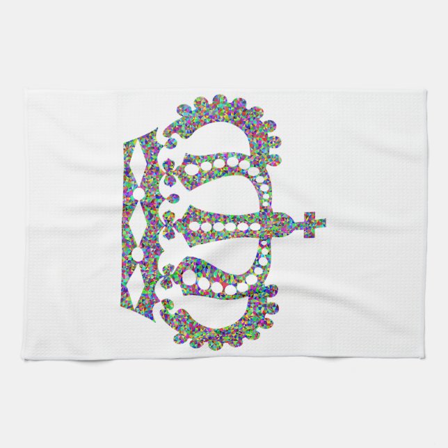 Royal Crown in patterns  Kitchen Towel (Horizontal)