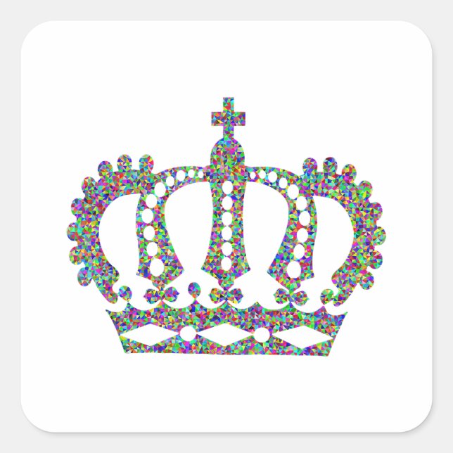 Royal Crown in patterns  Square Sticker (Front)