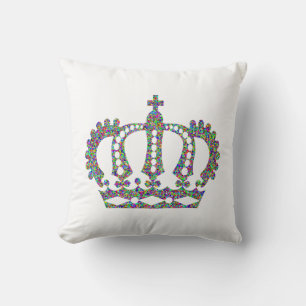 Royal Crown in patterns Throw Pillow