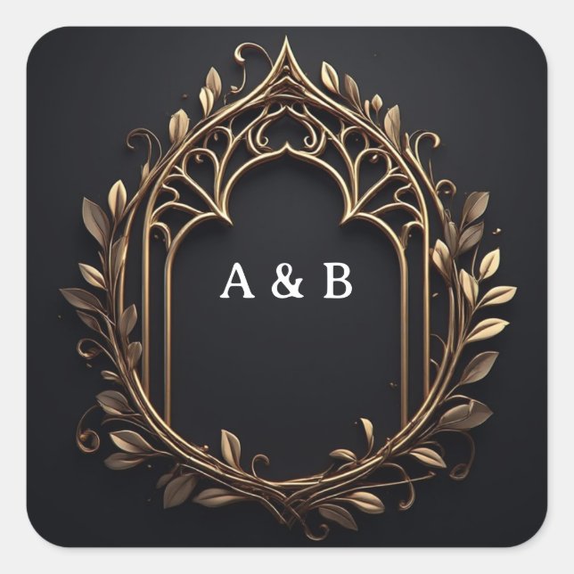 Royal Crown Laurel Award Emblem ✨ Square Sticker (Front)