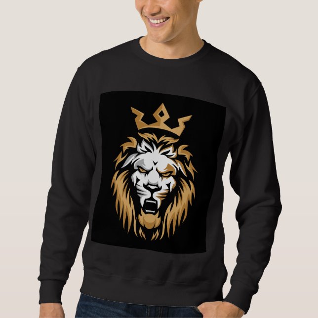 Royal Crown Lion Black Sweatshirt (Front)