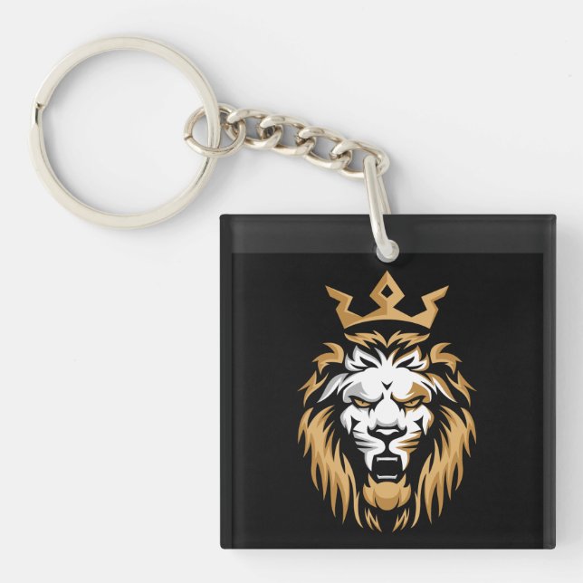 Royal Crown Lion Metal Key Ring (Front)