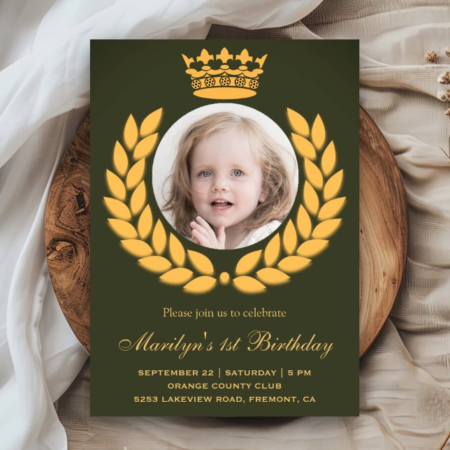 Royal Crown Princesse Invitation de premier annive (Créateur téléchargé)
