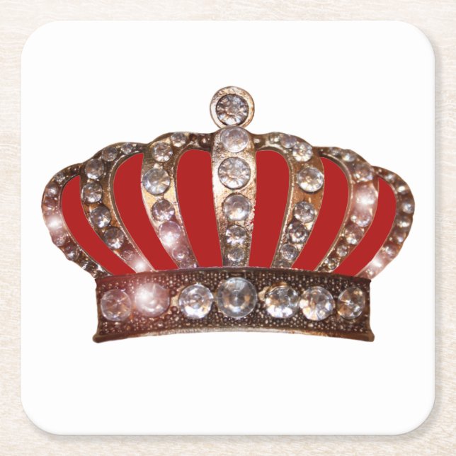 “Royal Crown” Square Paper Coaster (Front)
