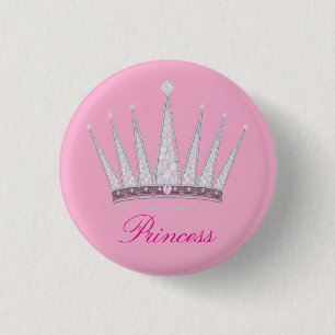 Royal Crown Tiara 1 Inch Round Button