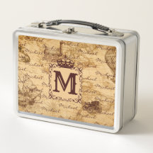 Royal Crown Vintage Name Pattern Beige