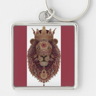 Royal crowned lion art keychain