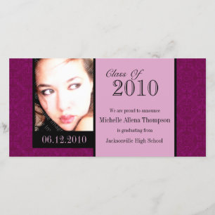Royal Damask Graduation Announcement Photo Cards