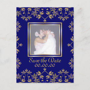 Royal Damask Save The Date Photo Postcards. Announcement Postcard