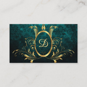 Royal Damask Turquoise Personalized Business Card