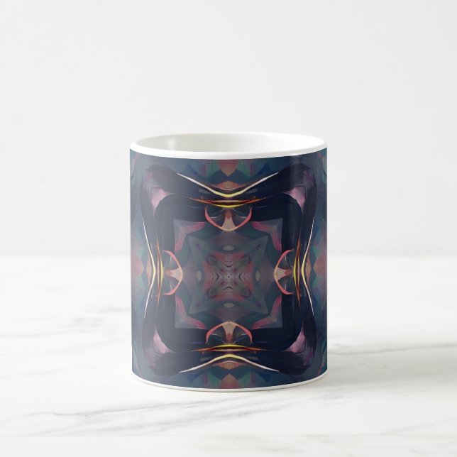 Royal dark fantasy geometric abstract art  coffee mug (Center)