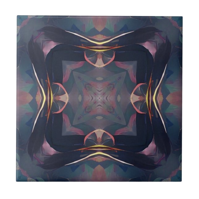 Royal dark fantasy geometric abstract art tile (Front)