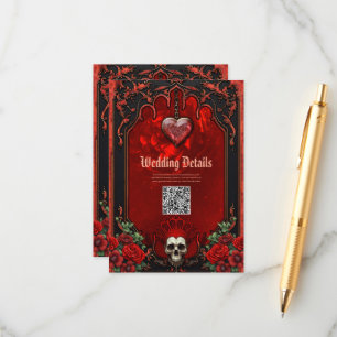 Royal darkness, a gothic heart and skull. enclosure card