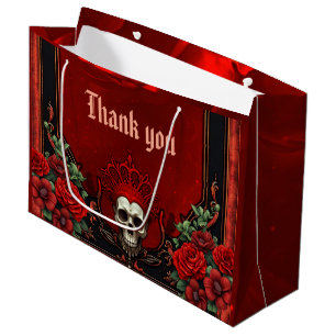 Royal darkness, a gothic heart and skull. large gift bag