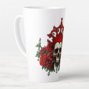 Royal darkness, a gothic heart and skull. latte mug
