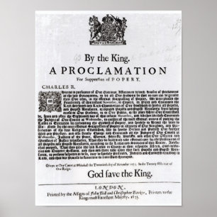 Royal Declaration, 1675 Poster