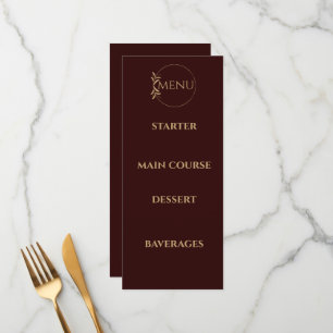 Royal Deep Burgundy wedding menu