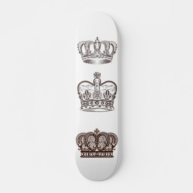 Royal design with crown in vintage style skateboard (Front)