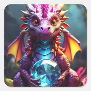 Royal Dragon Square Sticker