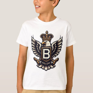 "Royal Eagle Emblem with Crowned Letter B" T-Shirt