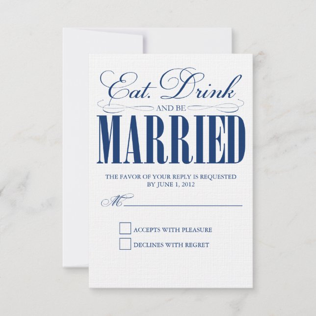 Royal Eat, Drink & Be Married | Response Card (Front)