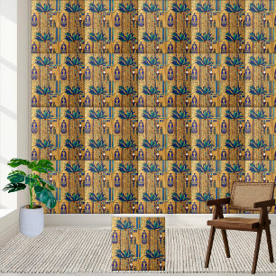 Royal Egypt Aesthetic Lotus and Symbols Tile